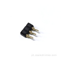 2,54 mm de conector de cabeçalho reclinado preto